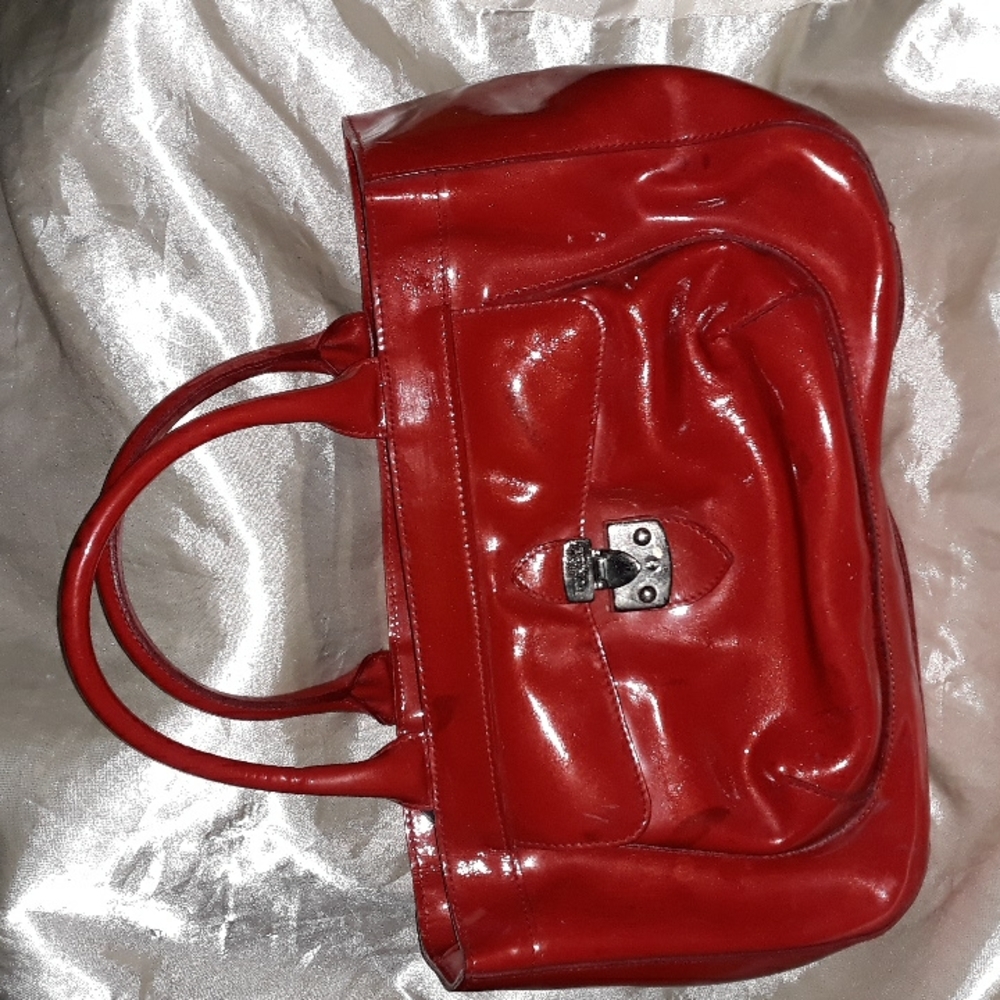 Furla red, leather satche